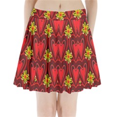 Digitally Created Seamless Love Heart Pattern Pleated Mini Skirt by Nexatart