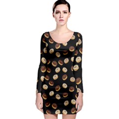 Donuts Pattern Long Sleeve Bodycon Dress by Valentinaart