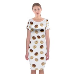 Donuts Pattern Classic Short Sleeve Midi Dress by Valentinaart