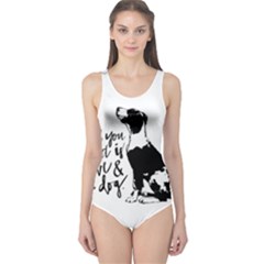 Dog Person One Piece Swimsuit by Valentinaart