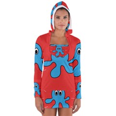 Creature Forms Funny Monster Comic Women s Long Sleeve Hooded T-shirt by Nexatart