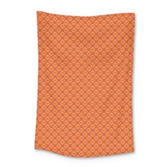 Heart Orange Love Small Tapestry by Mariart