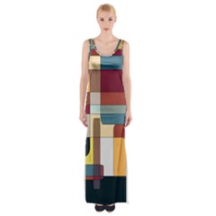 Patchwork Maxi Thigh Split Dress by digitaldivadesigns