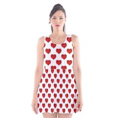 Emoji Heart Shape Drawing Pattern Scoop Neck Skater Dress by dflcprintsclothing