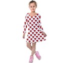 Emoji Heart Shape Drawing Pattern Kids  Long Sleeve Velvet Dress View1