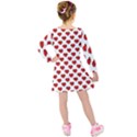 Emoji Heart Shape Drawing Pattern Kids  Long Sleeve Velvet Dress View2