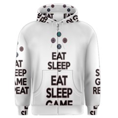 Eat Sleep Game Repeat Men s Zipper Hoodie by Valentinaart