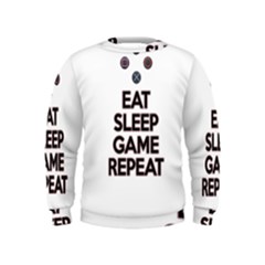 Eat Sleep Game Repeat Kids  Sweatshirt by Valentinaart