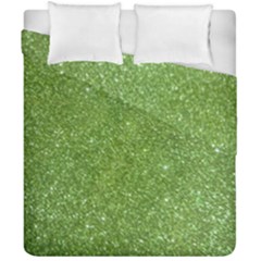 Green Glitter Abstract Texture Duvet Cover Double Side (california King Size) by dflcprints