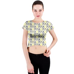 Tricolored Geometric Pattern Crew Neck Crop Top by linceazul