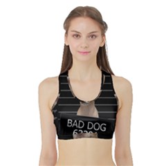 Bad Dog Sports Bra With Border by Valentinaart