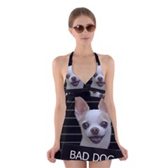 Bad Dog Halter Swimsuit Dress by Valentinaart