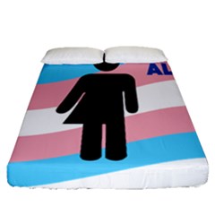 Transgender  Fitted Sheet (queen Size) by Valentinaart