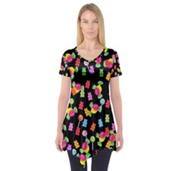 Candy Pattern Short Sleeve Tunic  by Valentinaart