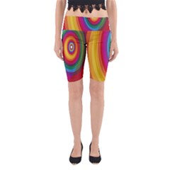 Circle Rainbow Color Hole Rasta Yoga Cropped Leggings by Mariart