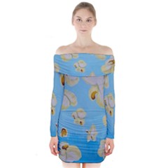 Air Popped Long Sleeve Off Shoulder Dress by dawnsiegler