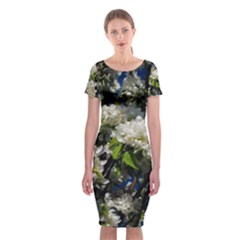 Floral Skies 2 Classic Short Sleeve Midi Dress by dawnsiegler