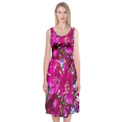 Pretty In Fuchsia 2 Midi Sleeveless Dress by dawnsiegler