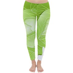 Cabbage Leaf Vegetable Green Classic Winter Leggings by Mariart