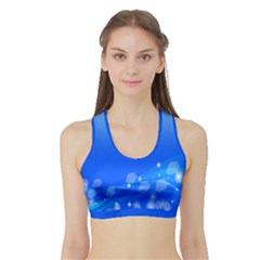 Fish Swim Blue Water Swea Beach Star Wave Chevron Sports Bra With Border by Mariart