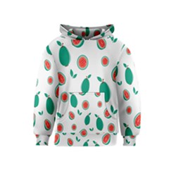 Fruit Green Red Guavas Leaf Kids  Pullover Hoodie by Mariart