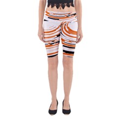 Hole Black Orange Arrow Yoga Cropped Leggings by Mariart