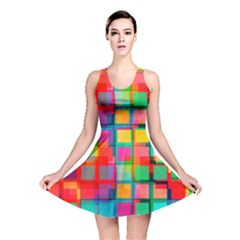 Plaid Line Color Rainbow Red Orange Blue Chevron Reversible Skater Dress by Mariart