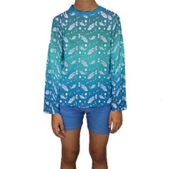 Under The Sea Paisley Kids  Long Sleeve Swimwear by emilyzragz