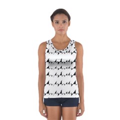 Black And White Wavy Stripes Pattern Women s Sport Tank Top  by dflcprintsclothing