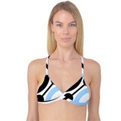 Circle Line Chevron Wave Black Blue Yellow Gray White Reversible Tri Bikini Top by Mariart