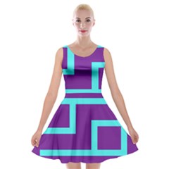 Illustrated Position Purple Blue Star Zodiac Velvet Skater Dress by Mariart