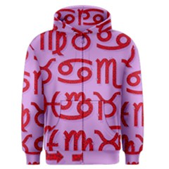 Illustrated Zodiac Red Purple Star Men s Zipper Hoodie by Mariart