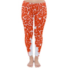 Red Spot Paint White Classic Winter Leggings by Mariart