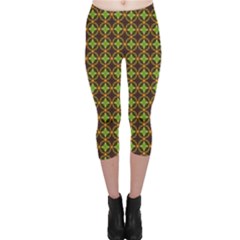 Kiwi Like Pattern Capri Leggings  by linceazul