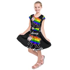 Rainbow Sheep Kids  Short Sleeve Dress by Valentinaart