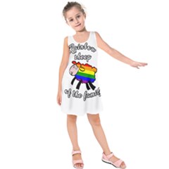 Rainbow Sheep Kids  Sleeveless Dress by Valentinaart