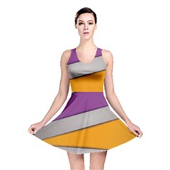 Colorful Geometry Shapes Line Green Grey Pirple Yellow Blue Reversible Skater Dress by Mariart