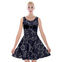 Geometry Geometry Formula Velvet Skater Dress by Mariart