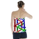 Impossible Cubes Red Green Blue Strapless Top View2