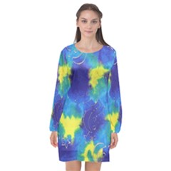 Mulberry Paper Gift Moon Star Long Sleeve Chiffon Shift Dress  by Mariart