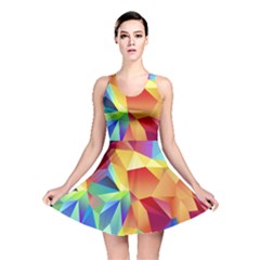 Triangles Space Rainbow Color Reversible Skater Dress by Mariart