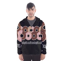 Five Donuts In One Minute  Hooded Wind Breaker (men) by Valentinaart