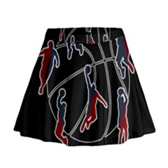 Basketball Never Stops Mini Flare Skirt by Valentinaart