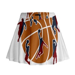 Basketball Never Stops Mini Flare Skirt by Valentinaart