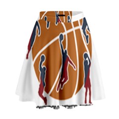 Basketball Never Stops High Waist Skirt by Valentinaart