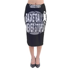 Basketball Never Stops Velvet Midi Pencil Skirt by Valentinaart