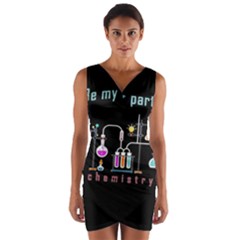 Chemistry Lab Wrap Front Bodycon Dress by Valentinaart