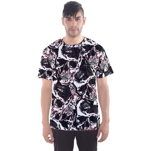 Skull Pattern Men s Sport Mesh Tee by ValentinaDesign