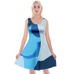 Blue Polka Reversible Velvet Sleeveless Dress by Mariart