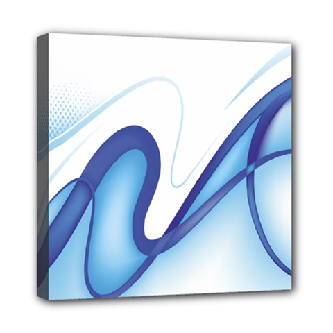 Glittering Abstract Lines Blue Wave Chefron Mini Canvas 8  X 8  by Mariart